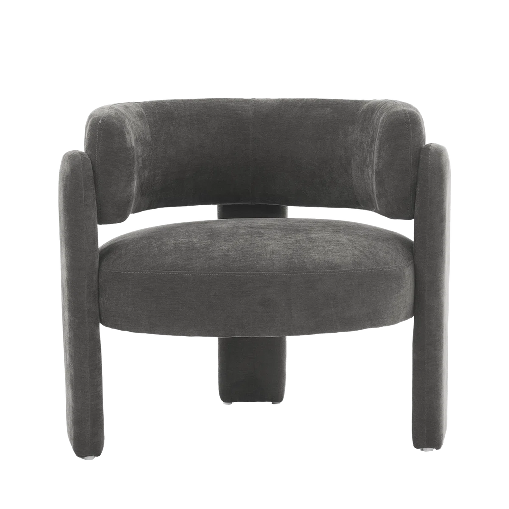 33" Modern Accent Chair with Curved Backrest and Three-Leg Base