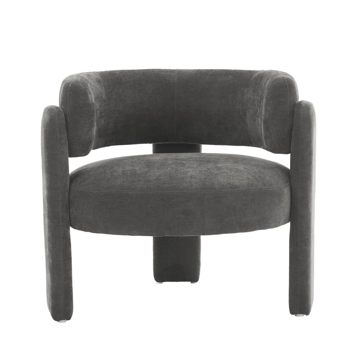 33" Modern Accent Chair with Curved Backrest and Three-Leg Base