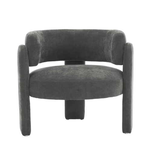 33" Modern Accent Chair with Curved Backrest and Three-Leg Base