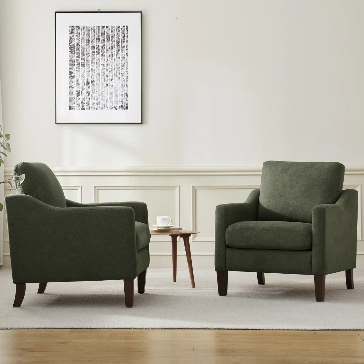 Armchair With Solid Wood Legs
