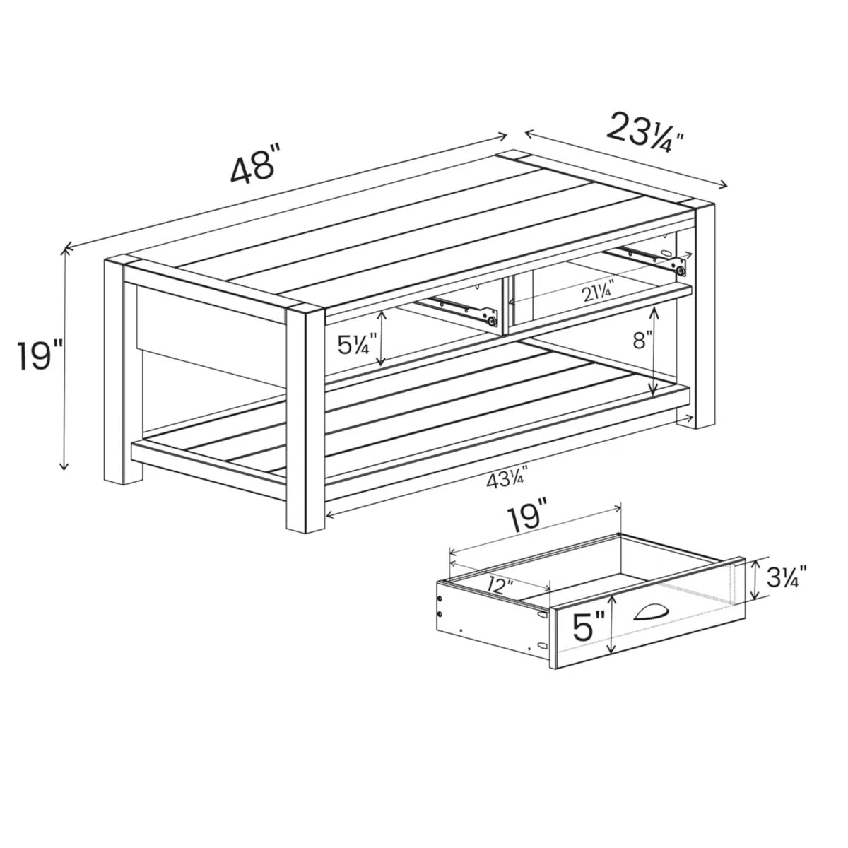 Montauk Solid Wood Coffee Table