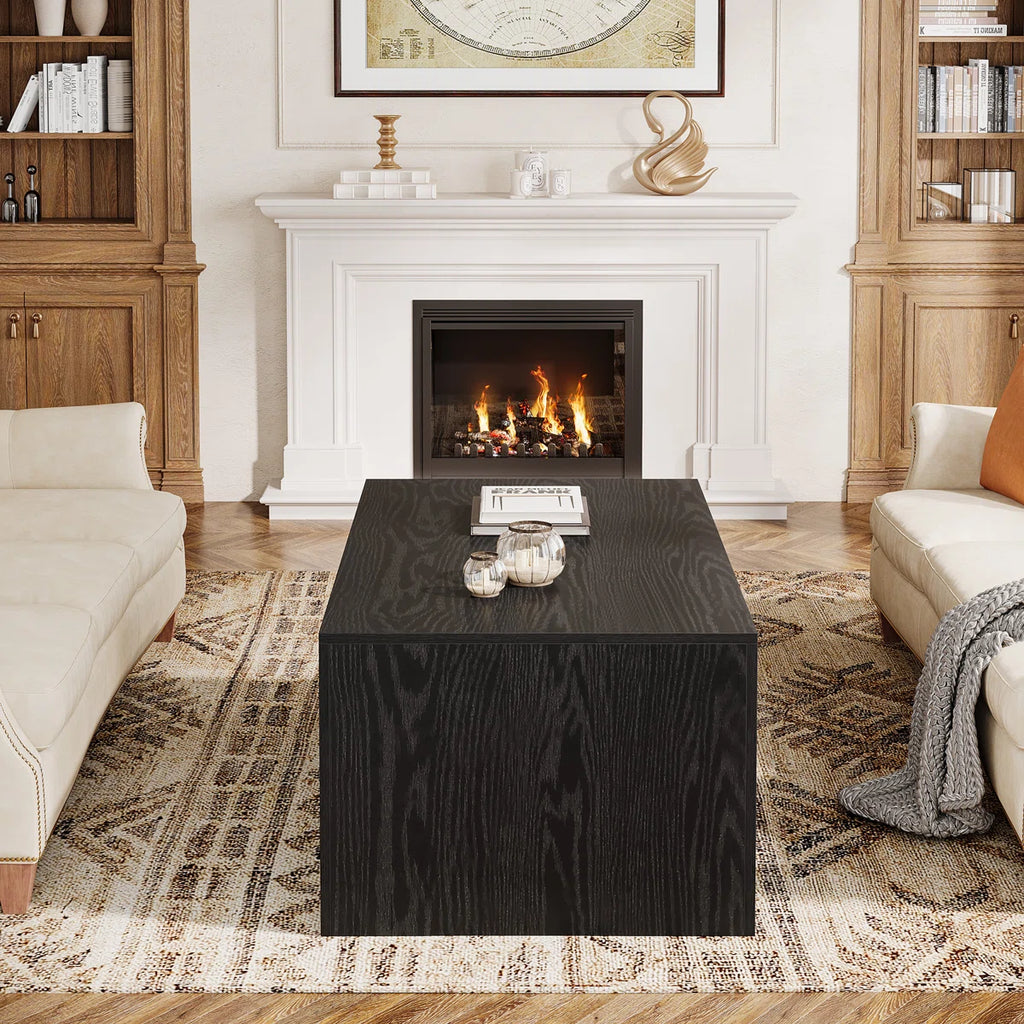 47.2" Rectangle Coffee Table For Living Room, Two-Tone Center Table