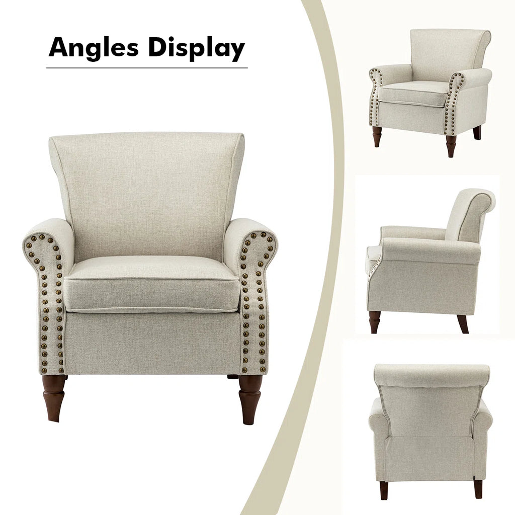 Mooresville Upholstered Armchair with Solid Wood Legs